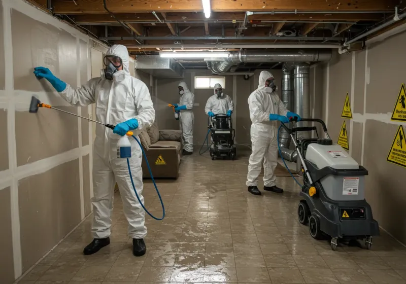 Basement Moisture Removal and Structural Drying process in Coleman County, TX